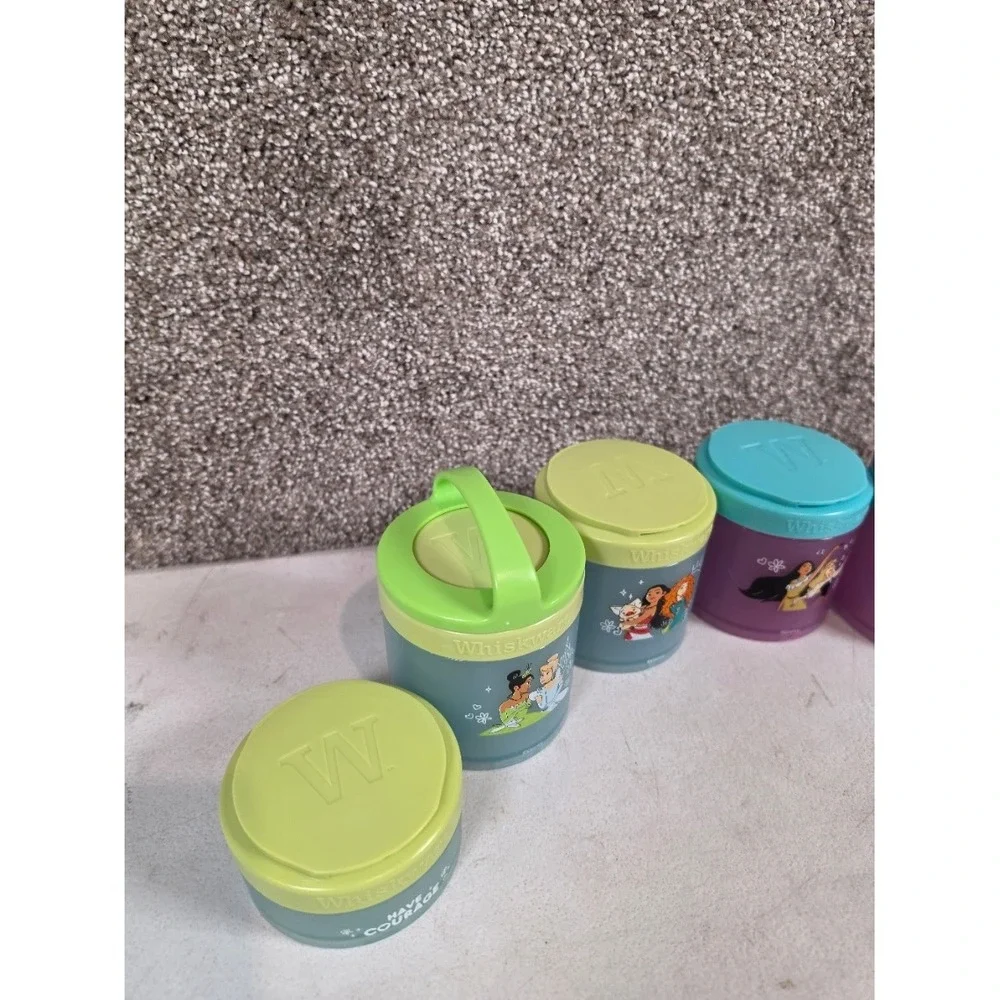 Whiskware Disney Princess Stackable Snack Containers 2 Pack Set Purple Green
